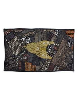 Zari Embroidery wall Hanging Vintage Tapestry Indian Ethnic 26 X 48 Inches 2
