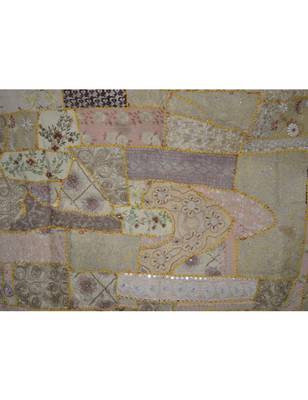 Designer Zari Embroidery Vintage Patchwork wall Hanging Cotton 41 X 58 Inches 2