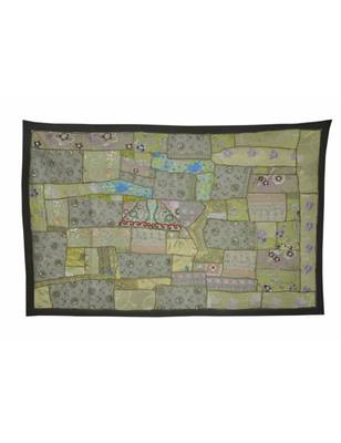 Embroidered Cotton wall Hanging Patchwork Handmade 40 X 58 Inches 1