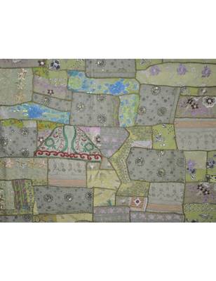 Embroidered Cotton wall Hanging Patchwork Handmade 40 X 58 Inches 2