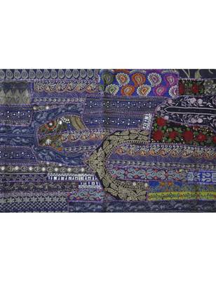 Designer Embroidered Cotton Window Valance Vintage Tapestry 25 X 50 Inches 2