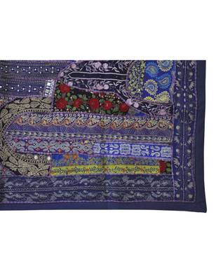 Designer Embroidered Cotton Window Valance Vintage Tapestry 25 X 50 Inches 3