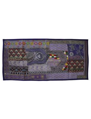 Handmade Decorative Embroidered Work Cotton Wall Runner 24 X 48 Inches 1