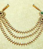 Multi-colour Stone Gold plated Half juda Kamarband Waist Belt hip Chain for wedding Festival - LHKB04_MG