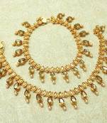 Golden LCT Kundan Stone Gold plated Adjustable Free Size Anklet Payal for wedding Festival - LLA06_LCT