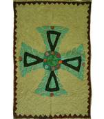 Handmade Patchwork Cotton Wall D  cor Hanging Tapestry 24 X 36 Inches