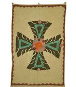 Handmade Cross Patchwork wall Hanging Runner Window Valance 24 X 36 Inches