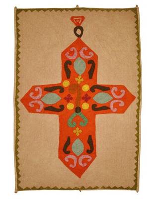 Lal Haveli Jaipuri Designer Cross Patchwork Cotton Wall Tapestry 35 X 55 Inches 1