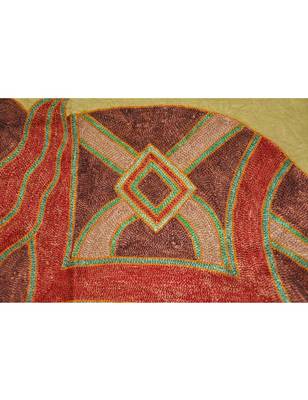 Ethnic Handmade Embroidered Elephant Art wall Hanging Antique 33 X 34 Inches 2