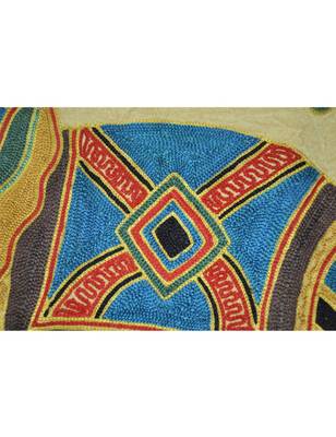 Embroidered Elephant Art wall Hanging Traditional Antique Cotton 34 X 35 Inches 2