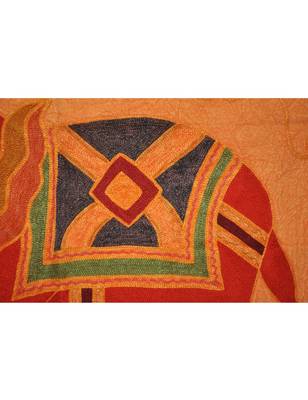 Embroidered Elephant Art wall Hanging Traditional Antique Cotton 32 X 33 Inches 2
