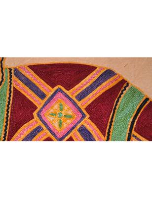 Embroidered Elephant Art wall Hanging Traditional Antique Cotton 31 X 32 Inches 2