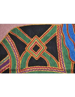 Embroidered Elephant Art wall Hanging Traditional Antique Cotton 33 X 35 Inches 2