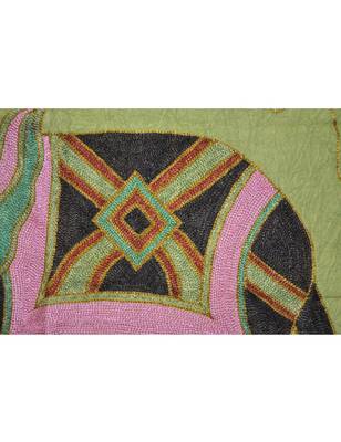 Heavy Embroidered Elephant wall Hanging Traditional Cotton 33 X 34 Inches 2