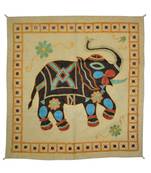 Embroidered Elephant Art wall Hanging Traditional Antique Cotton 32 X 33 Inches