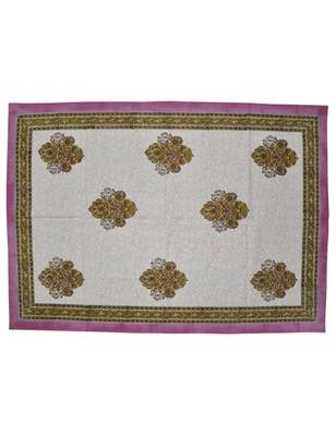 Lal Haveli Floral Block Print Design Cotton Tablecloths 40 X 60 Inch 1
