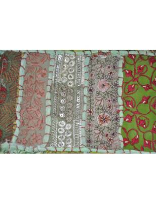 patchwork Embroidered Zari Sequins Wall Hanging Toran 40 X 60 Inches 2