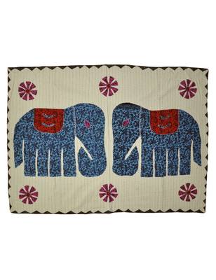 Kantha Stitch patchwork Embriodery Cotton Wall Hanging 40 X 58 Inches 1