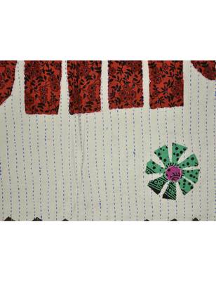 Kantha Stitch patchwork Embriodery Cotton Wall Hanging 40 X 58 Inches 3