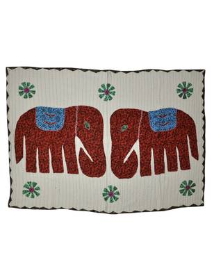 Kantha Stitch patchwork Embriodery Cotton Wall Hanging 40 X 58 Inches 1