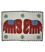 Lal Haveli Kantha Stitch patchwork Embriodery Cotton Wall Hanging 40 X 58 Inches