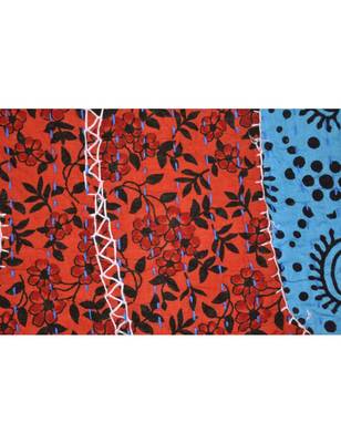 Lal Haveli Kantha Stitch patchwork Embriodery Cotton Wall Hanging 40 X 58 Inches 2
