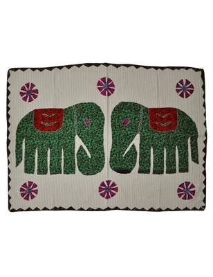 Ethnic Kantha Stitch patchwork Embriodery Cotton Wall Hanging 40 X 58 Inches 1