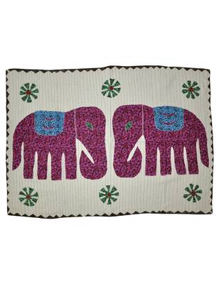 Designer Kantha Work patchwork Embriodery Cotton Wall Hanging 40 X 58 Inches 1