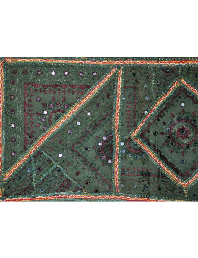 Traditional Embroidered Mirror Work Design Indian Designer Cotton wall Hanging