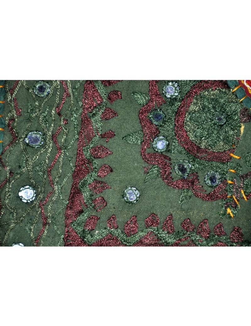 Traditional Embroidered Mirror Work Design Indian Designer Cotton wall Hanging