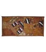 Vintage Indian Embroidery Work Khambadia patchwork Cotton Wall Hanging Tapestry