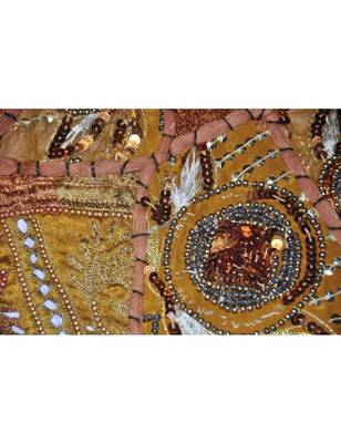 Vintage Indian Embroidery Work Khambadia patchwork Cotton Wall Hanging Tapestry 3