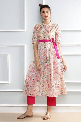 Multicolor printed polyester stitched kurti 1