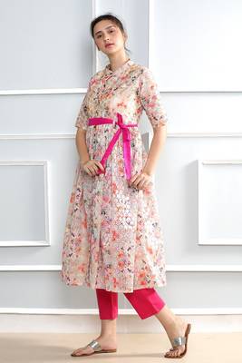 Multicolor printed polyester stitched kurti 2