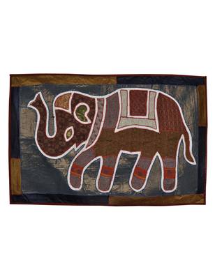 Lal Haveli Indian Wall Decorative Hanging Tapestry Elephant Animal Wall Decal Panel 1