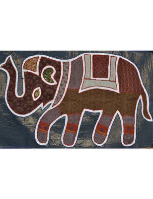 Lal Haveli Indian Wall Decorative Hanging Tapestry Elephant Animal Wall Decal Panel 2