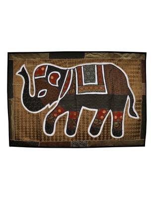 Lal Haveli Indian Handmade patchwork Wall Hanging Runner Animal Tapestry 40 X 16 Inches 1