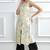 White printed linen stitched kurti