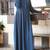 Blue plain crepe abaya