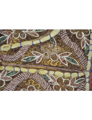 Lal Haveli Elephant Embroidered Mirror Work Cotton wall Hanging 26 By 37 Inches 2