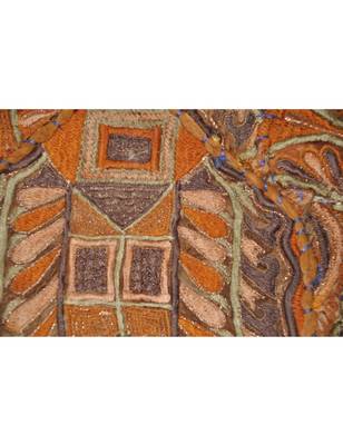 Lal Haveli Cotton Elephant Embroidered Mirror Work wall Hanging Work 27 By 38 Inches 2