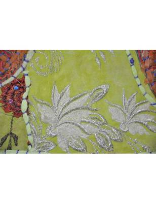 Lal Haveli Cotton Elephant Embroidered Mirror Work wall Hanging Work 27 By 38 Inches 3
