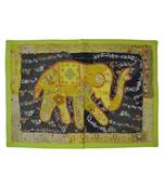 Lal Haveli Cotton Wall Hanging Tapestry Mirror Work Elephant patchwork 26 By 37 Inches