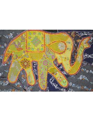 Lal Haveli Cotton Wall Hanging Tapestry Mirror Work Elephant patchwork 26 By 37 Inches 2