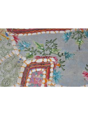 Lal Haveli Elephant Design wall Hanging Tapestry Mirror Embroidery Work 26 X 37 Inches 3