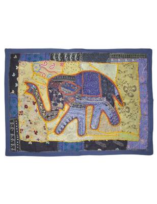 Lal Haveli Wall Hanging Embroidered Cotton Tapestry Mirror Work patchwork 27 By 38 Inches 1