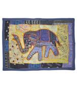 Lal Haveli Wall Hanging Embroidered Cotton Tapestry Mirror Work patchwork 27 By 38 Inches