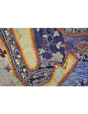 Lal Haveli Wall Hanging Embroidered Cotton Tapestry Mirror Work patchwork 27 By 38 Inches 3