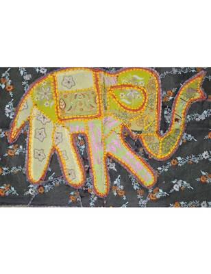 Lal Haveli Mirror Work Cotton Wall Hanging Embroidered Tapestry patchwork 26 By 38 Inches 2