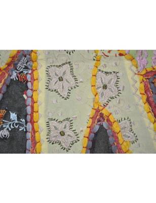 Lal Haveli Mirror Work Cotton Wall Hanging Embroidered Tapestry patchwork 26 By 38 Inches 3